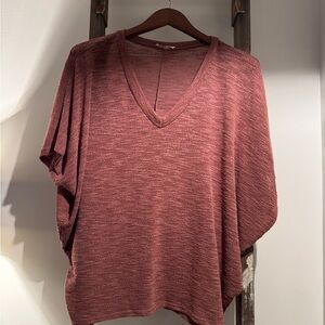 Women's V-Neck Top in Rust by [Brand]